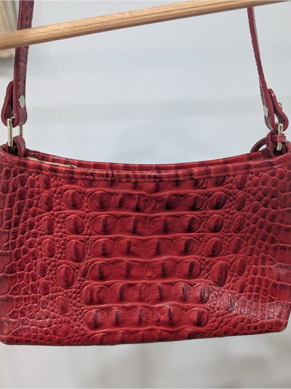 Brahmin Red Faux-Croc Shoulder Bag